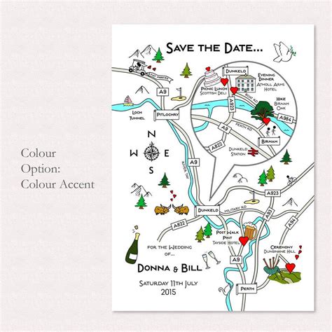 Wedding Or Party Illustrated Map Invitation By Cute Maps | Custom ...