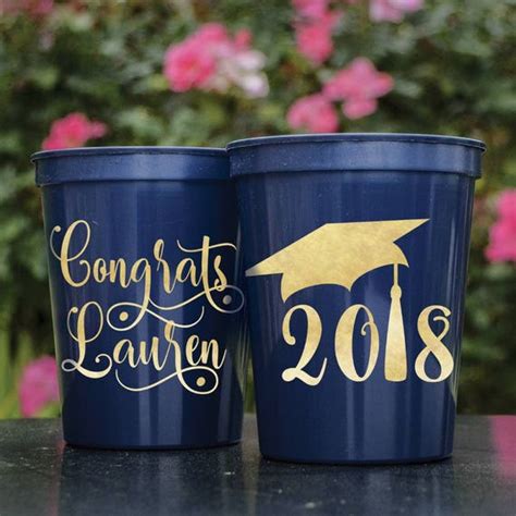 Graduation Cap Cups Graduation Tassel Printed Party Cups | Etsy