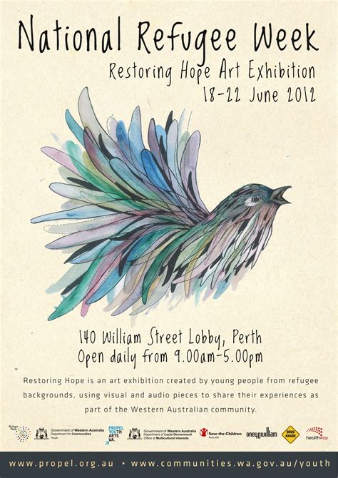 National Refugee Week Artwork. The exhibition will feature artwork by young people from refugee ...