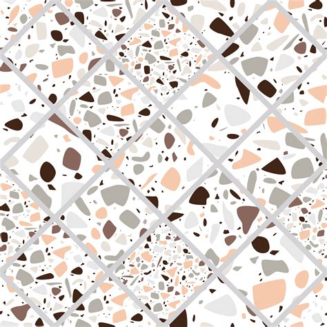 Terrazzo seamless pattern design with hand drawn rocks. 1518404 Vector ...