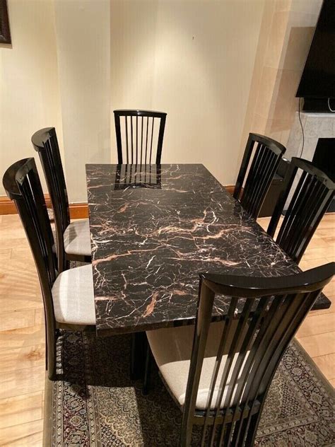 SCS Marble Dining Table + 6 Chairs | in Finchley, London | Gumtree