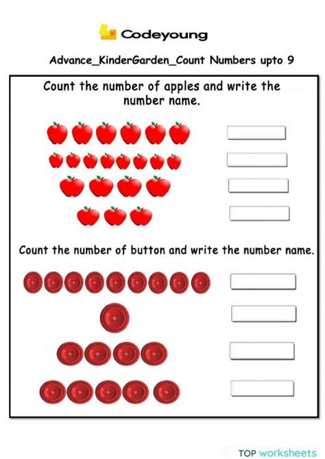 Count up to 9. Interactive worksheet | TopWorksheets