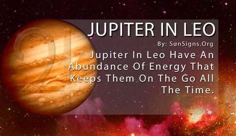 Jupiter In Leo Meaning: Exciting Challenges - SunSigns.Org