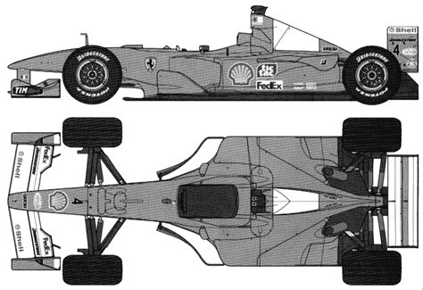 2000 Ferrari F1-2000 Cabriolet blueprints free - Outlines