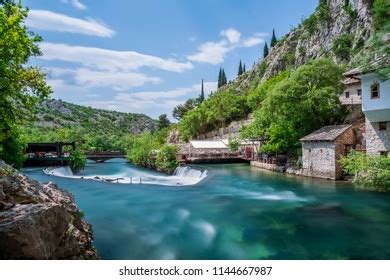 Beautiful Village Blagaj Waterfall On Buna Stock Photo 1144667987 | Shutterstock