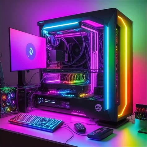 Premium AI Image | rgb_computer_setup