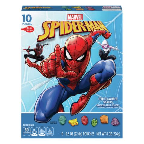 Betty Crocker Fruit Flavored Snacks, Assorted Fruit Flavors, Marvel Spider- Man