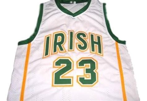 Lebron James #23 Irish High School Custom Basketball Jersey White Any Size- Basketball Jersey