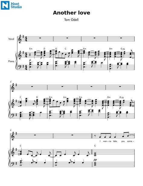 Another Love by Tom Odell Sheet music for Piano, Vocals (Solo) | Musescore.com