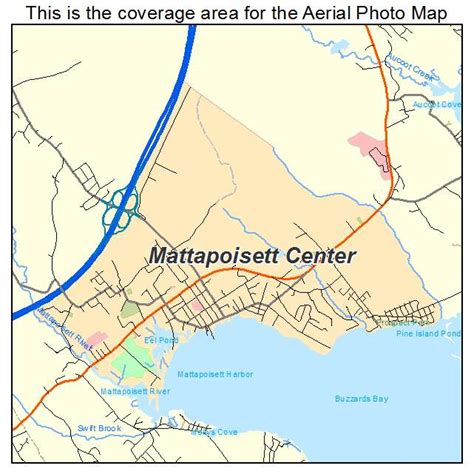 Aerial Photography Map of Mattapoisett Center, MA Massachusetts