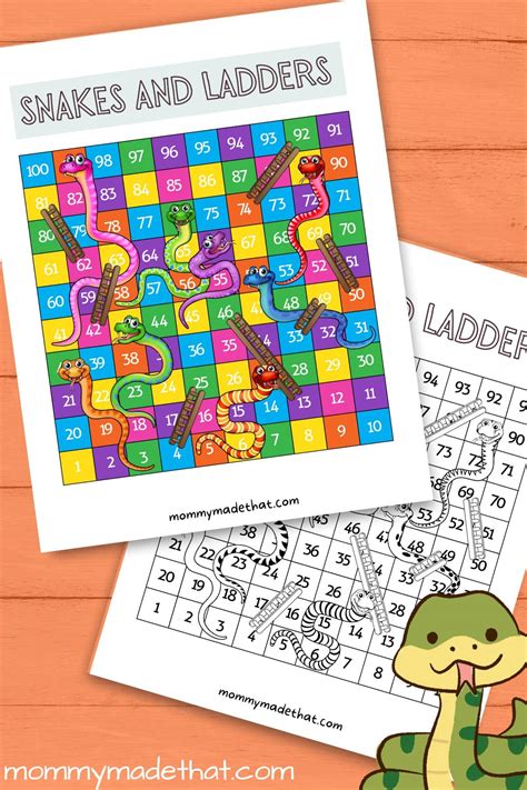 Snakes and Ladders Printable Game Board (Free Template)