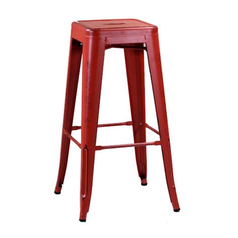 Red metal bar stool – Granny Smith