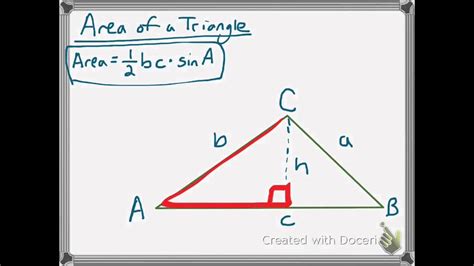 04 -- Intro to Area of a Triangle with Trig - YouTube