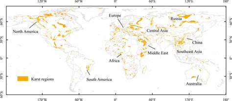 Global distribution of karst regions | Download Scientific Diagram