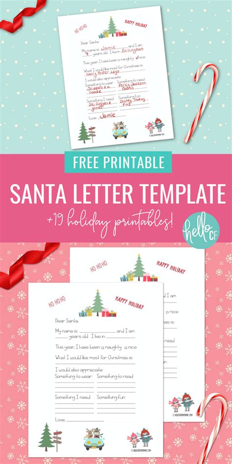 Santa Letter Template Montage 800 1200 - Homemade Creations