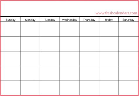 Printable Blank Calendar Template Word - Printable Templates Free