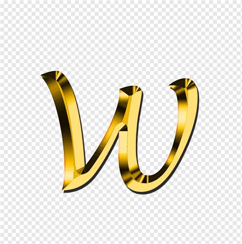 Letter Alphabet Font, w, text, logo, gold png | PNGWing