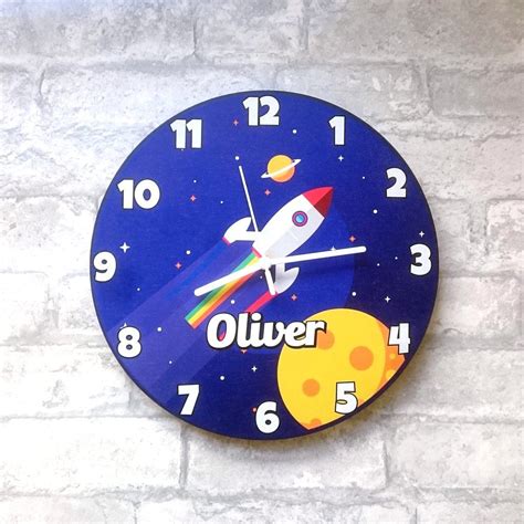 Personalised Child's Space Theme Wall Clock | Space theme, Personalised kids, Kid spaces