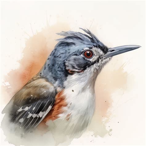 ArtStation - Antbird Bird Portrait Watercolor Painting