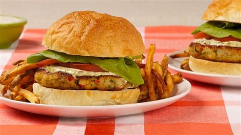 Fish Burgers with Light Tartar Sauce | Canadian Living | Fish burger, Best burger recipe ...