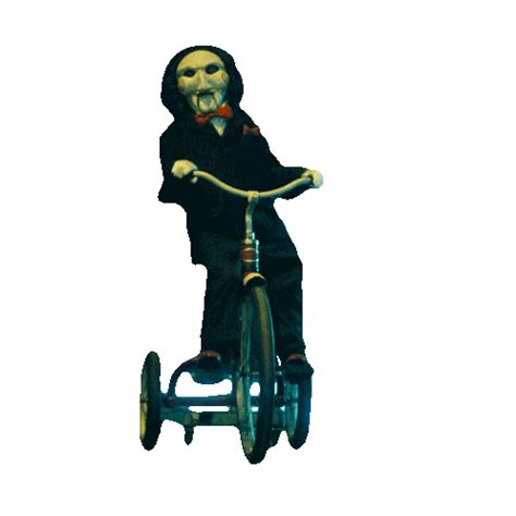 Jigsaw Puppet On Bike