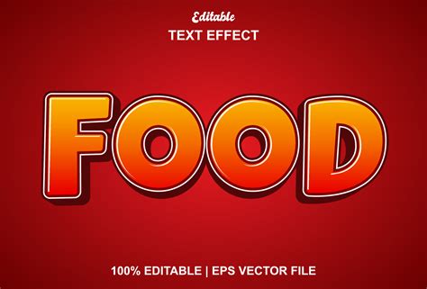 food text effect with red color editable. 9101119 Vector Art at Vecteezy