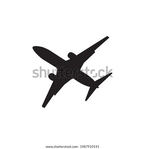 Silhouette Plane On White Background Stock Vector (Royalty Free ...