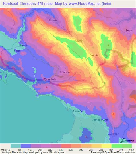 Elevation of Konispol,Albania Elevation Map, Topography, Contour