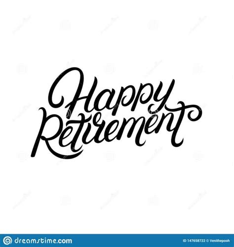 Happy Retirement Hand Written Lettering. Stock Vector with Retirement ...