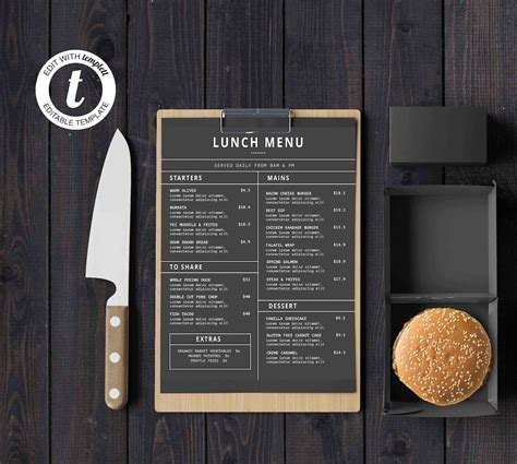 Minimalist Restaurant Menu Template, Simple Menu Template, Restaurant Menu Template, DIY ...