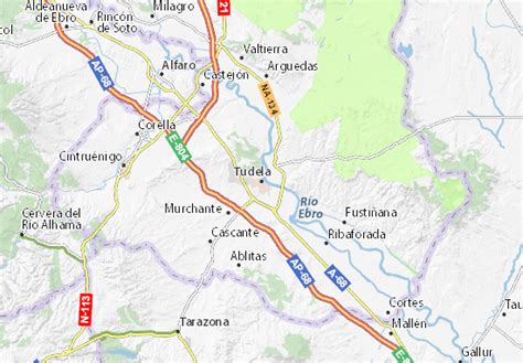 Kaart MICHELIN Tudela - plattegrond Tudela - ViaMichelin