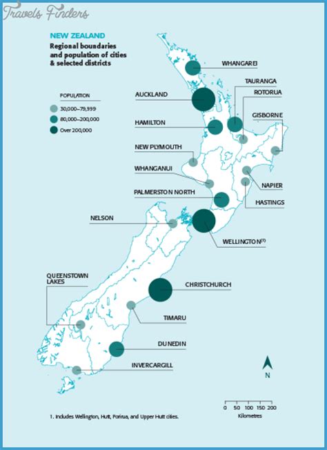 New Zealand Population Map - TravelsFinders.Com