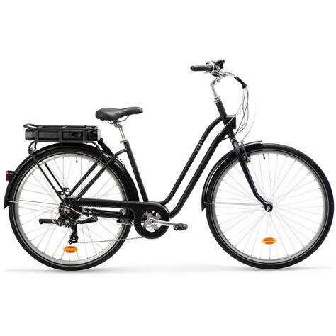 ELECTRIC CITY BIKE ELOPS 120E LOW FRAME - Black - Decathlon