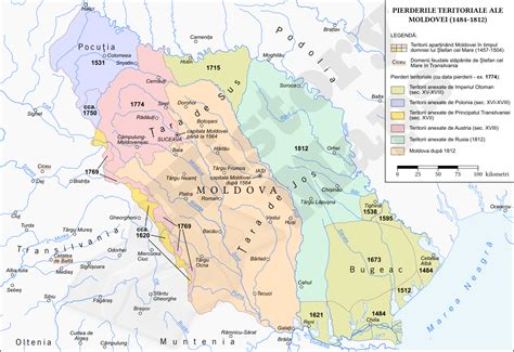 Territorial losses of the principality of Moldavia (1484-1812) | Map ...