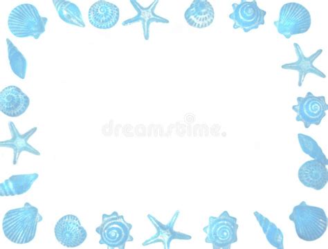 Seashell border stock illustration. Illustration of summery - 382756