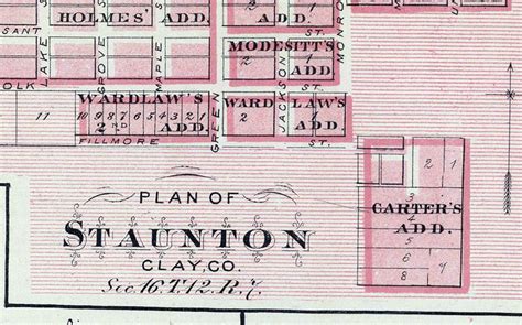 1876 Map of Clay County Indiana Staunton Brazil | Etsy