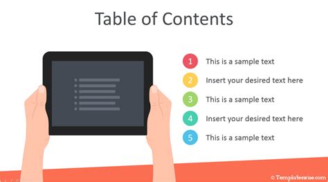 Table of Contents for PowerPoint - Templateswise.com