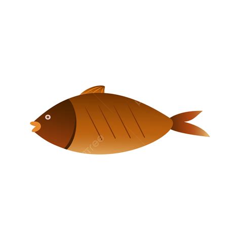 Fried Fish Vector PNG Images, Fried Fish, Vector, Flat Style, Food PNG Image For Free Download