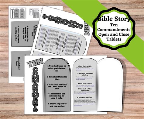 Printable 10 Commandments Craft. Cut and Fold Open the Tablets to ...