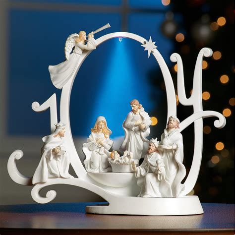 Lighted Joy Nativity Christmas Scene Holiday Indoor Sculpture - Walmart.com - Walmart.com