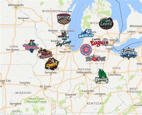 Midwest League Map Teams Logos Sport League Maps - Bank2home.com