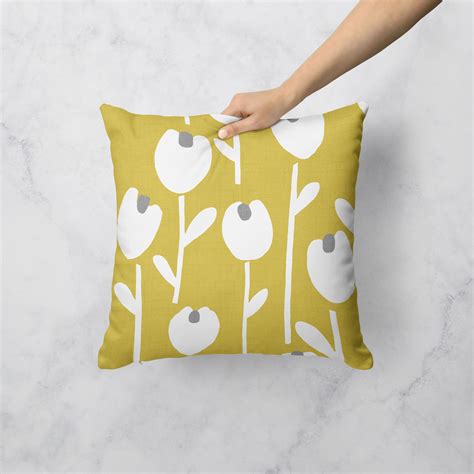 Grey Ochre Mustard Cushion Cover Collection 17"/18" Covers Filled Cushions | eBay