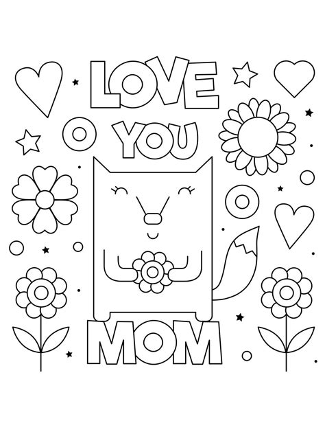 Free printable mother s day card coloring page cut files too – Artofit