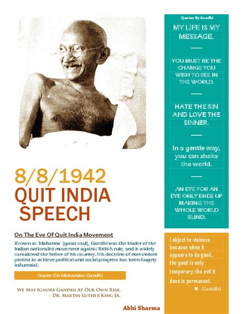 (PDF) Quit India Speech by Mahatma Gandhi (1942)