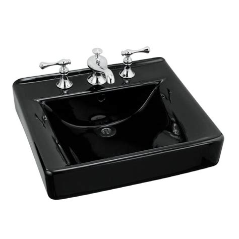 KOHLER Soho Black Wall-Mount Rectangular Bathroom Sink with Overflow at ...