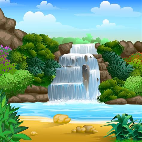 Cartoon Waterfall Images - Free Download on Freepik