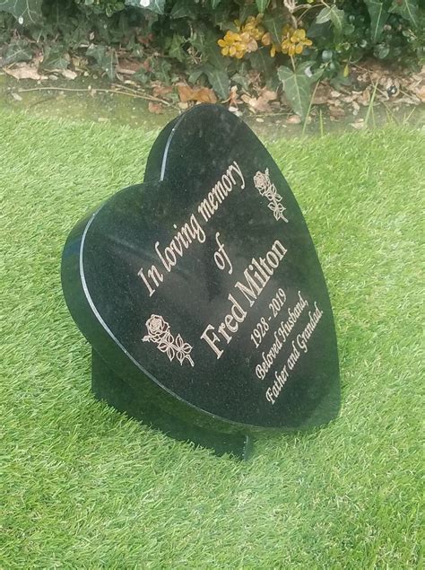 Bespoke Memorial Grave Marker Grave Plaque Granite Headstone Heart ...