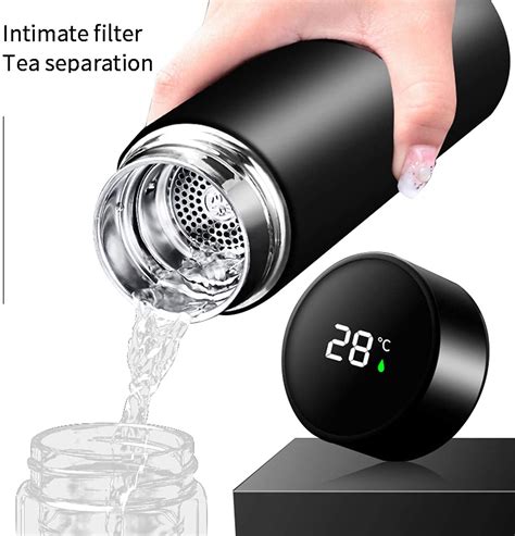 500ML Smart Thermos Water Bottle LED Digital Temperature Display Stainless Steel 304 Coffee ...