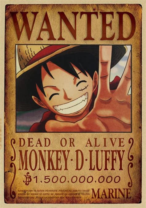 One Piece Strawhats Wanted Posters Wall Stickers | Etsy