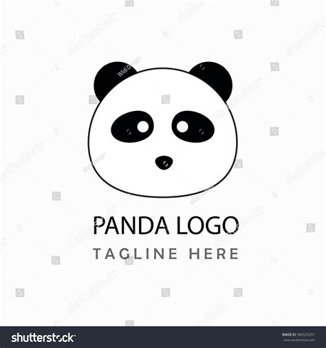 Cute Panda Head Logo Design Template Stock Vector (Royalty Free) 586523297